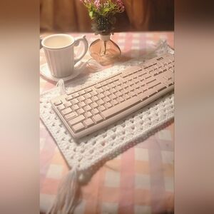 Placemat Doily For Keyboard/Laptop Computer W/Coaster